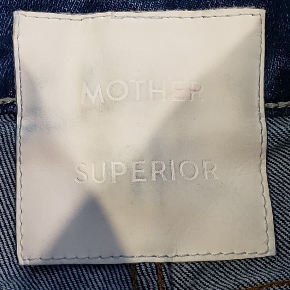 Mother Jeans The Hustler Roller Heel Fray 25/26 Perfect Blue Wide Leg High Rise - Picture 11 of 15